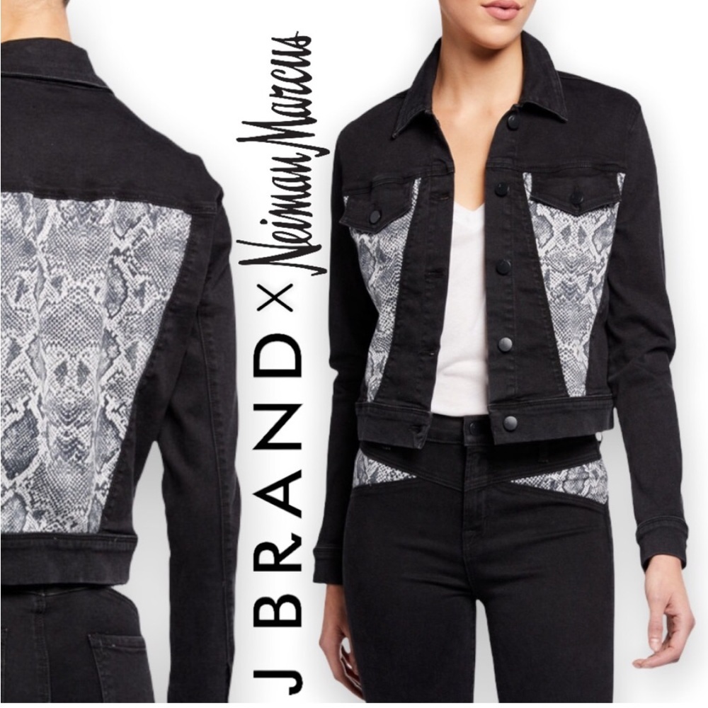 J BRAND X Neiman Marcus | Harlow Provocative Boa Jean Jacket Size Small NEW